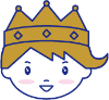 王冠を被る子供のイラスト